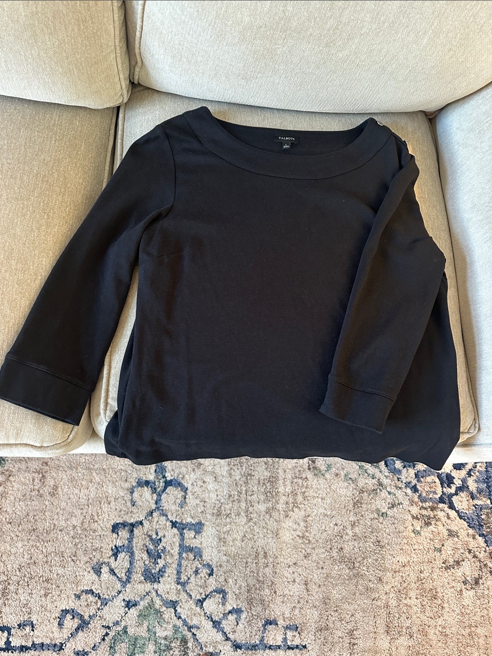 Talbots Black Women’s Boatneck Top